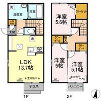 福島県福島市渡利字八幡町(一戸建)の賃貸物件の間取り