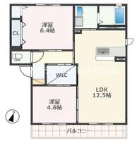 熊本県熊本市西区戸坂町(アパート)の賃貸物件の間取り