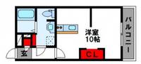 岡山県岡山市中区中島の賃貸アパートの間取り