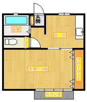 宮城県仙台市宮城野区福室2(アパート)の賃貸物件の間取り