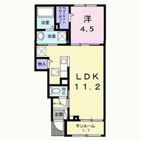 山口県防府市牟礼今宿1(アパート)の賃貸物件の間取り