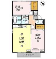 滋賀県栗東市綣8(アパート)の賃貸物件の間取り