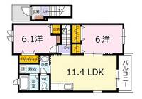 広島県安芸高田市向原町坂(アパート)の賃貸物件の間取り