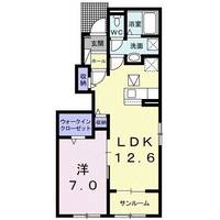 香川県高松市鹿角町(アパート)の賃貸物件の間取り