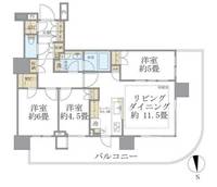 東京都中央区晴海5(マンション)の賃貸物件の間取り