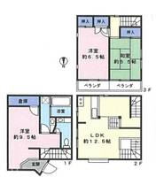 京都府京都市伏見区淀樋爪町(一戸建)の賃貸物件の間取り