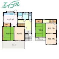 三重県松阪市嬉野野田町(一戸建)の賃貸物件の間取り