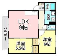 福岡県北九州市八幡西区大字本城(アパート)の賃貸物件の間取り