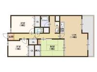 大阪府大阪市住之江区南加賀屋2(マンション)の賃貸物件の間取り