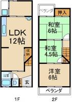大阪府寝屋川市香里北之町(一戸建)の賃貸物件の間取り