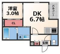 大阪府大阪市生野区巽西4(アパート)の賃貸物件の間取り