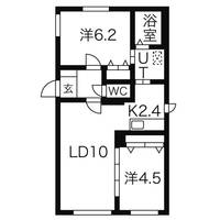 北海道札幌市豊平区中の島一条4(マンション)の賃貸物件の間取り