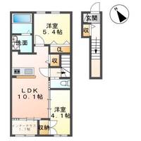 福島県本宮市高木字滝ノ入(アパート)の賃貸物件の間取り