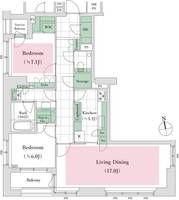 東京都港区麻布台3(マンション)の賃貸物件の間取り