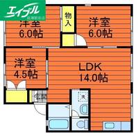 セジュール貝吹 B棟の間取り