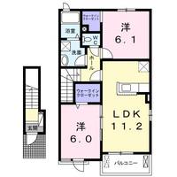 栃木県栃木市都賀町升塚(アパート)の賃貸物件の間取り