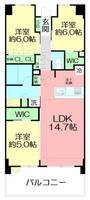 神奈川県茅ヶ崎市東海岸南2(マンション)の賃貸物件の間取り