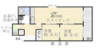 大阪府大阪市浪速区桜川3(マンション)の賃貸物件の間取り