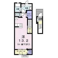 山口県下松市大字河内(アパート)の賃貸物件の間取り