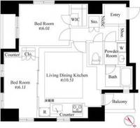 グランスイート銀座レスティモナークの間取り