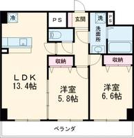 栃木県宇都宮市平松本町(マンション)の賃貸物件の間取り