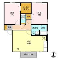 新潟県新潟市中央区鳥屋野4(アパート)の賃貸物件の間取り