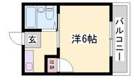 兵庫県姫路市北平野南の町(マンション)の賃貸物件の間取り