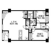 東京都港区赤坂6(マンション)の賃貸物件の間取り