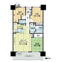 熊本県熊本市中央区新町1(マンション)の賃貸物件の間取り