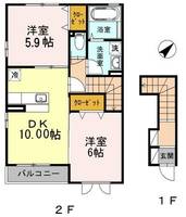 神奈川県藤沢市鵠沼松が岡4(アパート)の賃貸物件の間取り