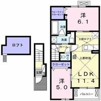 京都府舞鶴市字上安(アパート)の賃貸物件の間取り