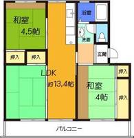 大阪府高槻市玉川2(マンション)の賃貸物件の間取り