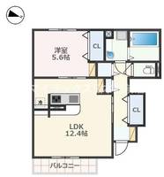 熊本県熊本市中央区黒髪6(アパート)の賃貸物件の間取り
