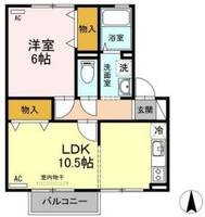 シャルマン笹沖 Bの間取り