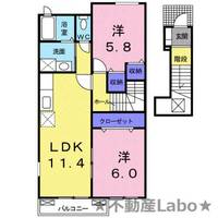 徳島県板野郡上板町引野字東原(アパート)の賃貸物件の間取り