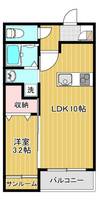 富山県富山市荒川新町(マンション)の賃貸物件の間取り