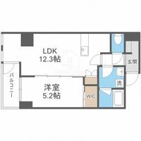 大阪府大阪市北区浪花町(マンション)の賃貸物件の間取り