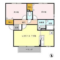 栃木県栃木市岩舟町静(アパート)の賃貸物件の間取り