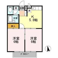 広島県福山市神辺町大字新徳田(アパート)の賃貸物件の間取り
