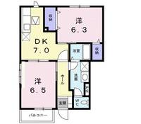 茨城県土浦市おおつ野6(アパート)の賃貸物件の間取り