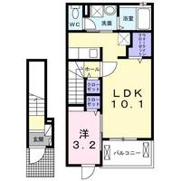 福島県福島市泉字仲田(アパート)の賃貸物件の間取り