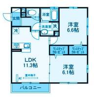 神奈川県川崎市多摩区長尾5(アパート)の賃貸物件の間取り