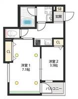大阪府大阪市東淀川区下新庄5(アパート)の賃貸物件の間取り