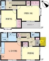 栃木県足利市葉鹿町(一戸建)の賃貸物件の間取り