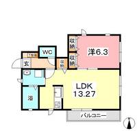 岡山県倉敷市福井(アパート)の賃貸物件の間取り