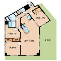 静岡県浜松市中央区広沢3(マンション)の賃貸物件の間取り