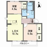 福島県郡山市八山田西4(アパート)の賃貸物件の間取り
