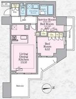 東京都八王子市寺町(マンション)の賃貸物件の間取り