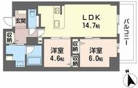 大阪府大阪市西区南堀江4(マンション)の賃貸物件の間取り