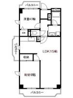神奈川県横浜市都筑区荏田南3(マンション)の賃貸物件の間取り